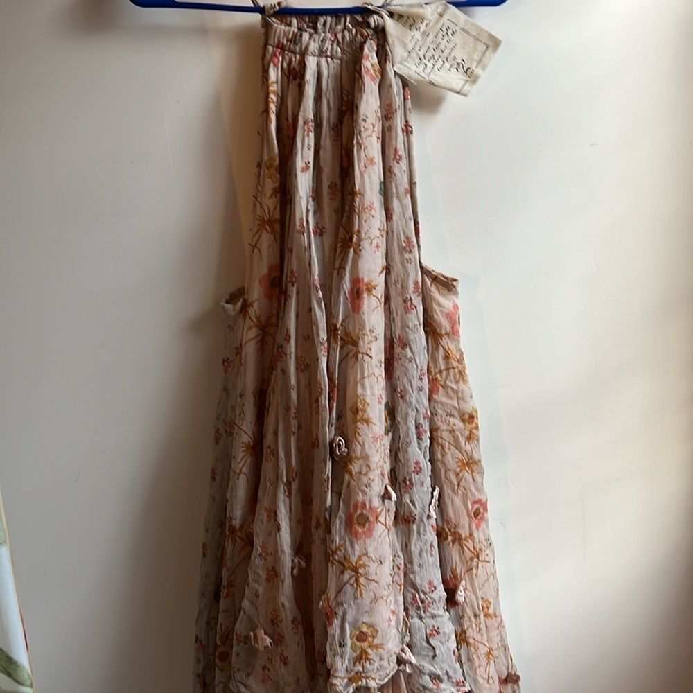 Free People Charm School flora Printed dress high low hem blush pink size small - Picture 6 of 7
